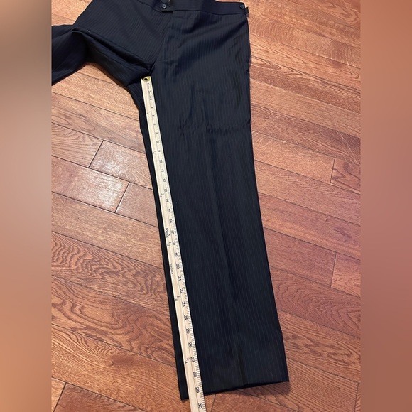 Elegant Black Pinstripe Men's Italian Suit Vitale Barberis Canonico Super 110 - Picture 6 of 12